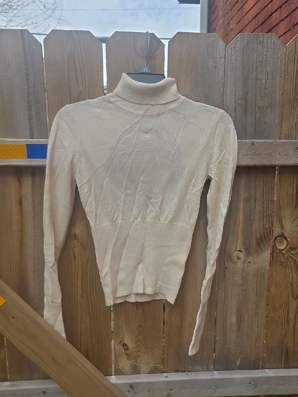 Turtleneck Slim-Fit Sweater in Cream